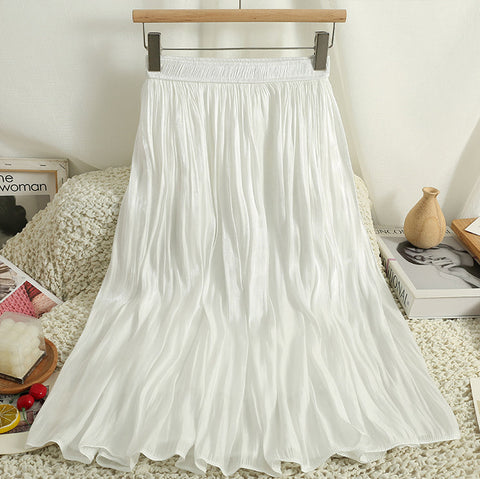 Satin Shine Midi Skirt