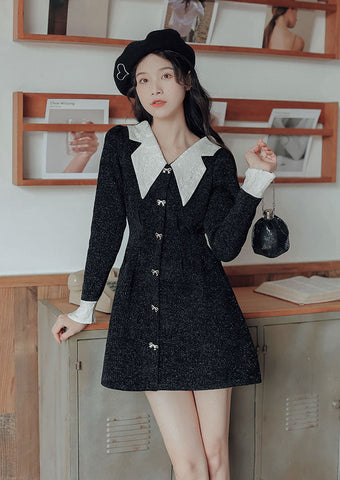 Sweet Bow Peter Pan Knit Dress