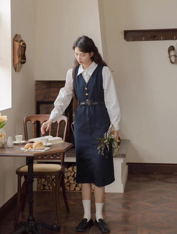 Denim Midi Pinafore