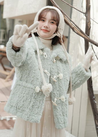 Abrigo de piel con botones Little Rose