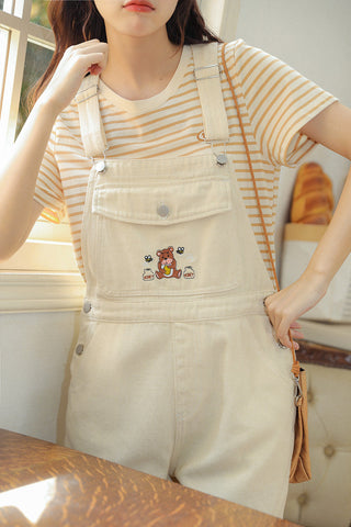 Honey Bear Short Overalls
