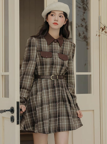 Brown Sugar Plaid Shirt Dress
