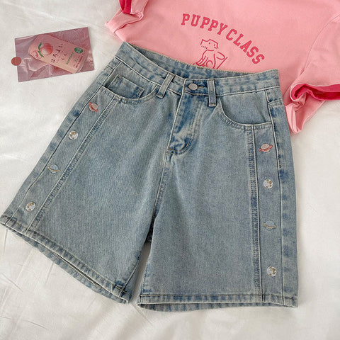 Saturn Embroidered Shorts