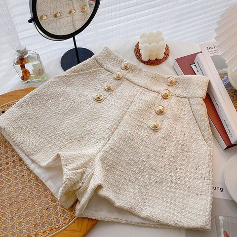 Pantalones cortos de tweed con lentejuelas a medida