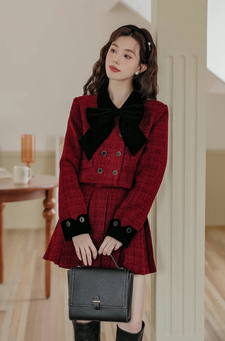 Mistletoe Velvet Tweed Set