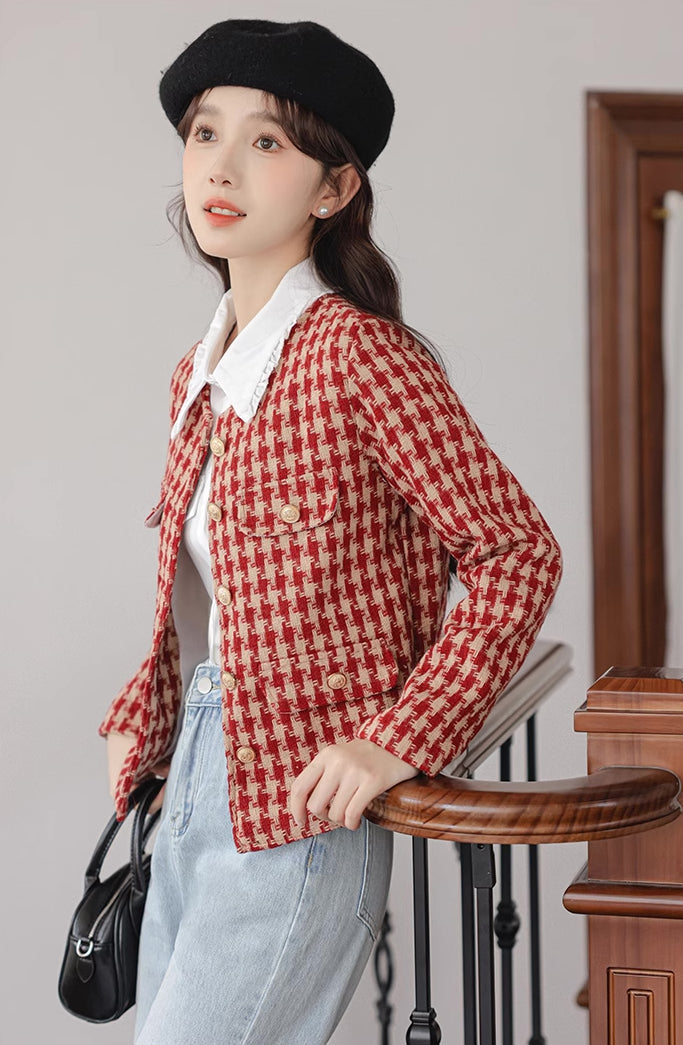 Houndstooth Tweed Jacket