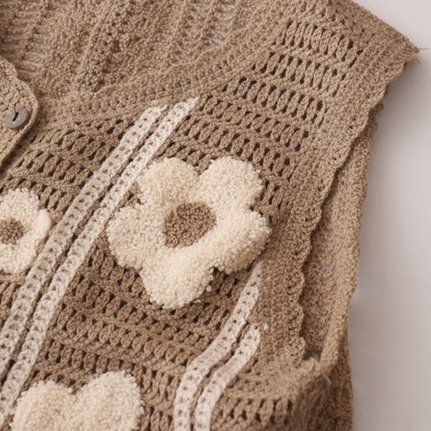 Chaleco de crochet de margaritas