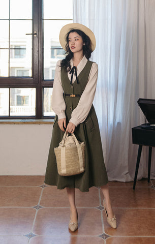 Traveller's Pinafore-Set mit Nadelstreifen