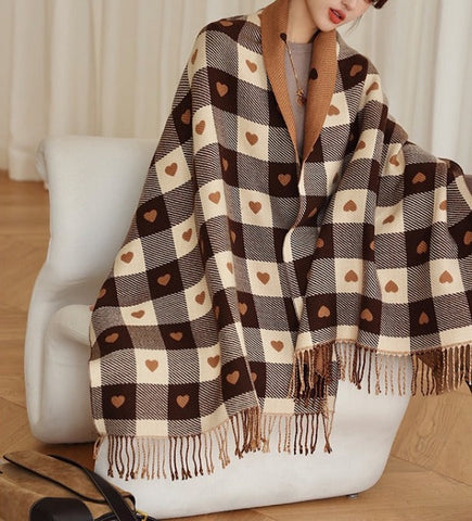 Heart Checkerboard Scarf