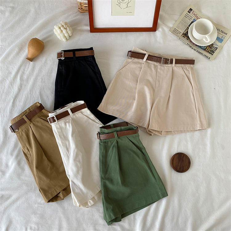 Everyday Neutrals Belted Shorts