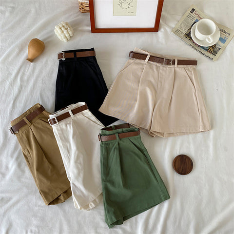 Everyday Neutrals Belted Shorts