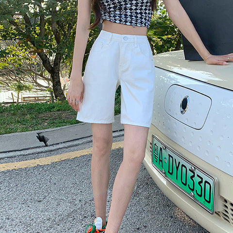 Rainbow Denim Bermuda Shorts