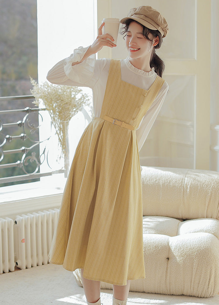 Vestido estilo pichi de rayas pastel