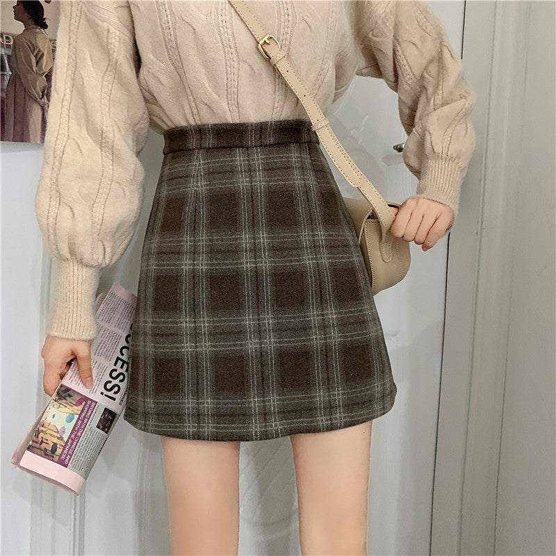 Ashy Plaid Mini Skirt