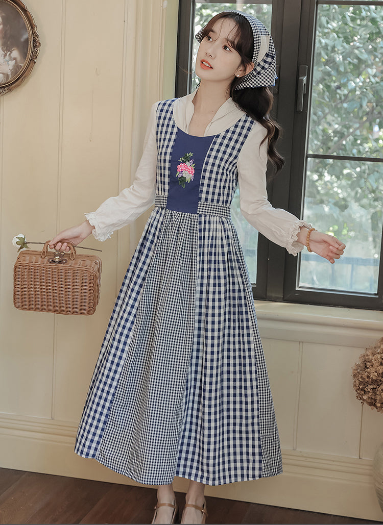 Gingham Pastures Twofer Midi Dress