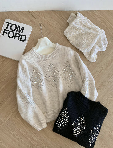 Sequin Diamond Sweater
