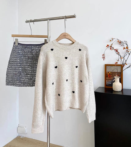 Polka Hearts Sweater