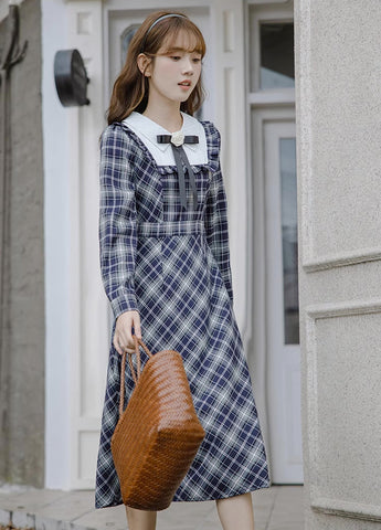 Uni Plaid Midi Dress