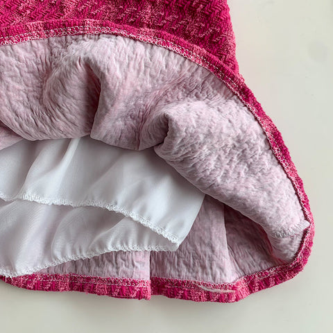 Tweed-Blazer-Rock-Set mit Karomuster