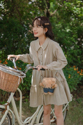 Curiosity Plaid Shirt Dress