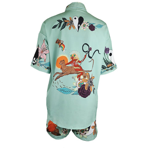 Piece Set Button Down Short Sleeve