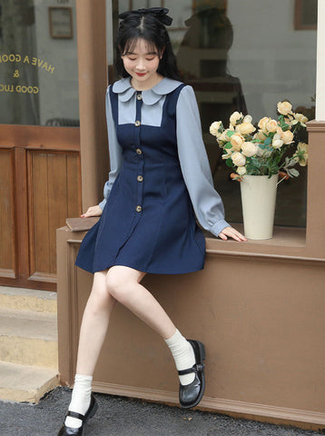 Twofer Minikleid mit Muschelkragen