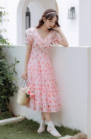 Strawberry Girl Midi Dress