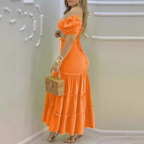 Off-Shoulder Zip-Up Dress Two-Piece Set