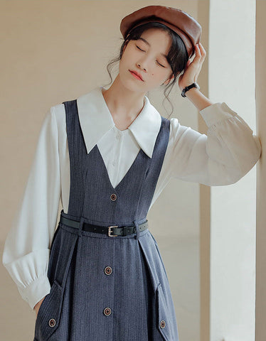 Traveller's Pinafore-Set mit Nadelstreifen