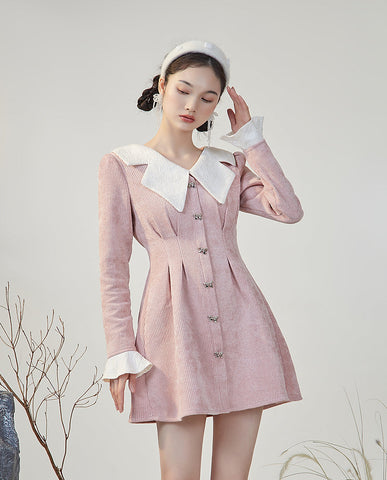 Sweet Bow Peter Pan Knit Dress