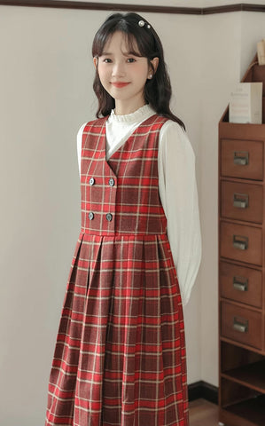 Biscuit Plaid Midi Dress