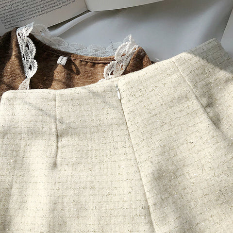 Pearl Trim Tweed Shorts