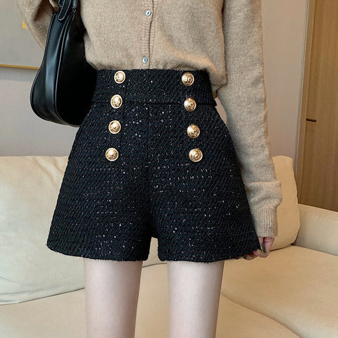 Pantalones cortos de tweed con lentejuelas a medida