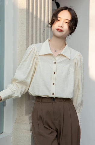 Textured Puff Sleeve Blouse