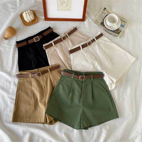 Everyday Neutrals Belted Shorts