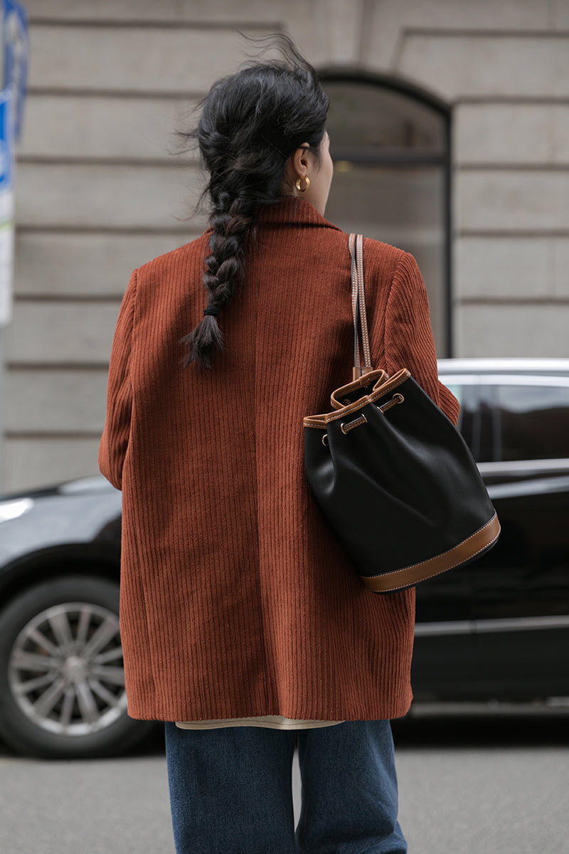 Corduroy Double Breasted Blazer Jacket