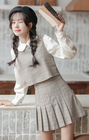 Preppy-kariertes zweiteiliges Set