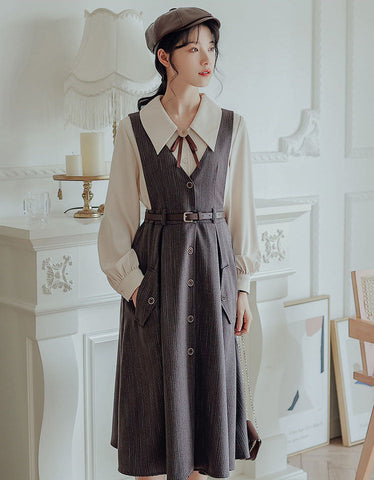 Traveller's Pinafore-Set mit Nadelstreifen