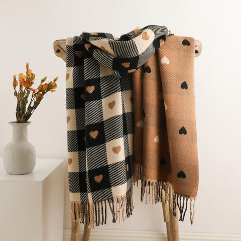 Heart Checkerboard Scarf