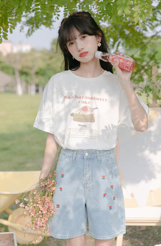 Little Tulip Embroidered Shorts