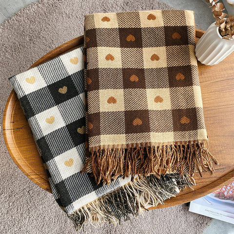 Heart Checkerboard Scarf