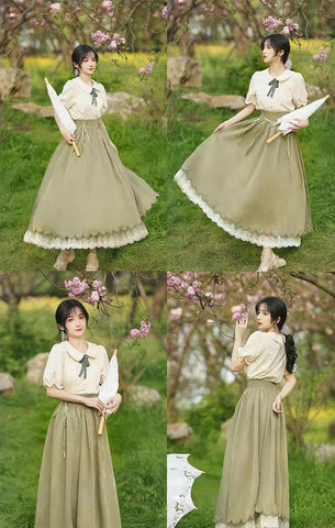 Evergarden Short Sleeve Blouse & Skirt Set