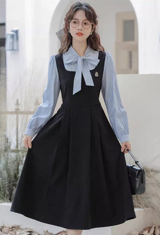 Vestido midi de rayas Academia Twofer