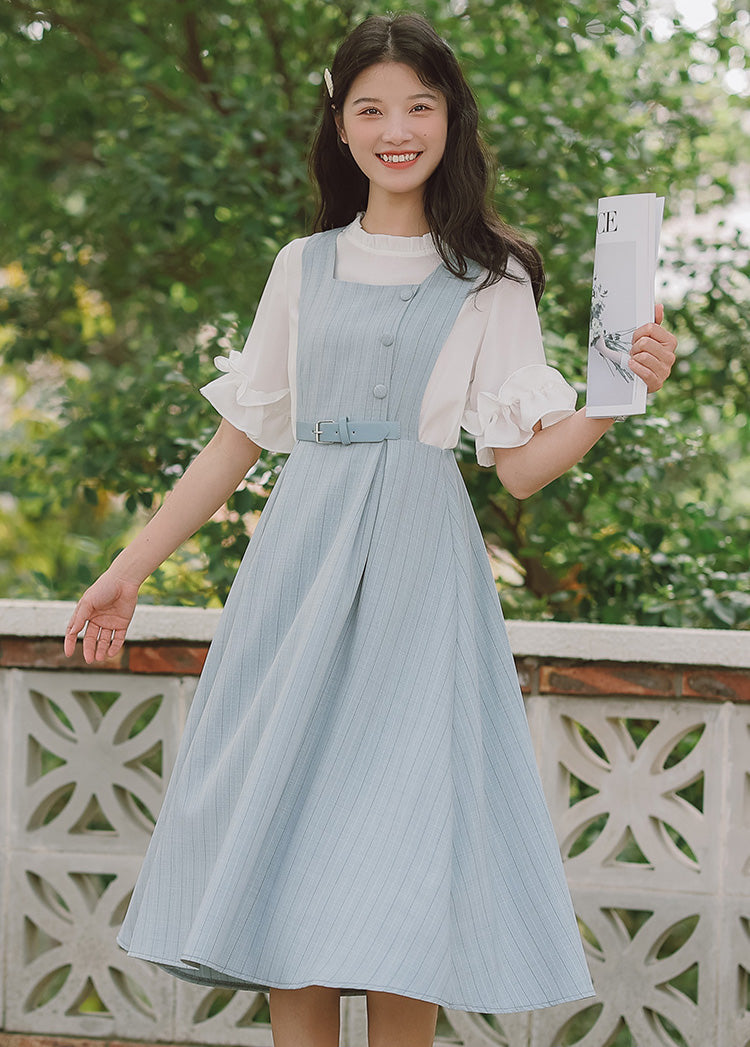 Vestido estilo pichi de rayas pastel