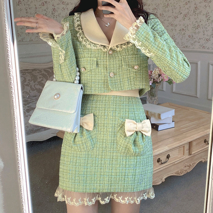 Conjunto de tweed Peter Pan de Matcha