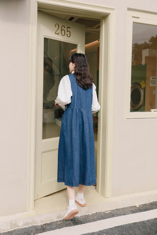 Wild Garden Button Pinafore Dress