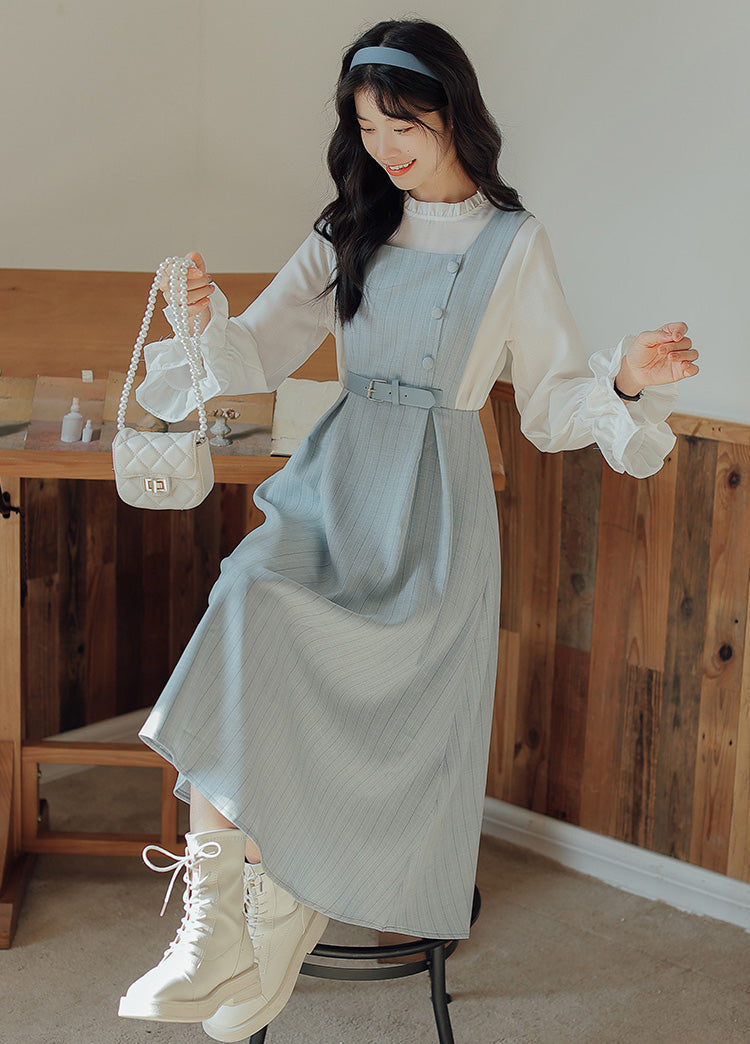 Vestido estilo pichi de rayas pastel
