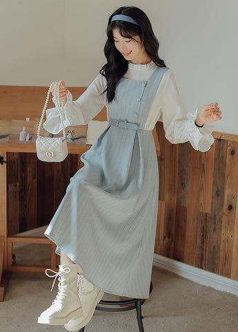 Vestido estilo pichi de rayas pastel