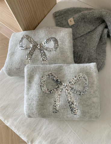 Sequin Bow Sweater
