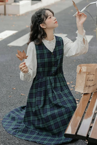 Cambridge Plaid Pinafore Dress
